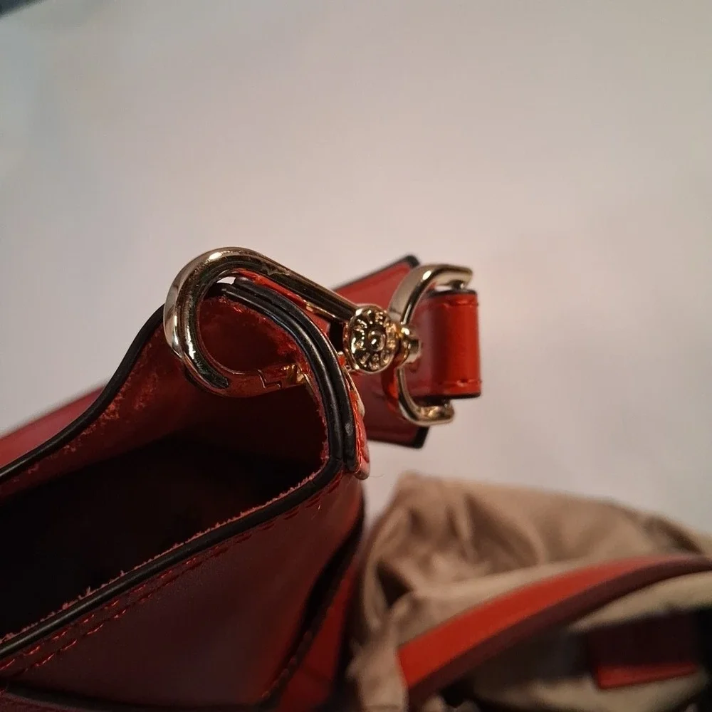 Bostanten Lotty Bright Red Cowhide Leather Hobo Tote Shoulder Bucket Bag +extras